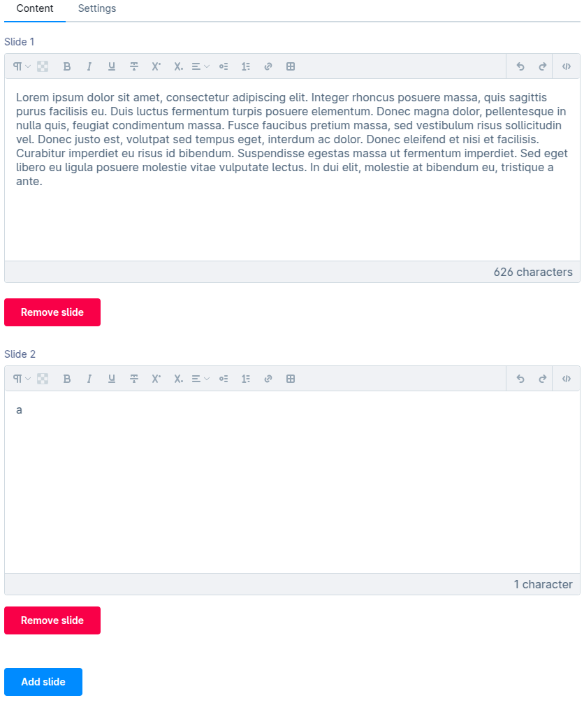 Backend config content